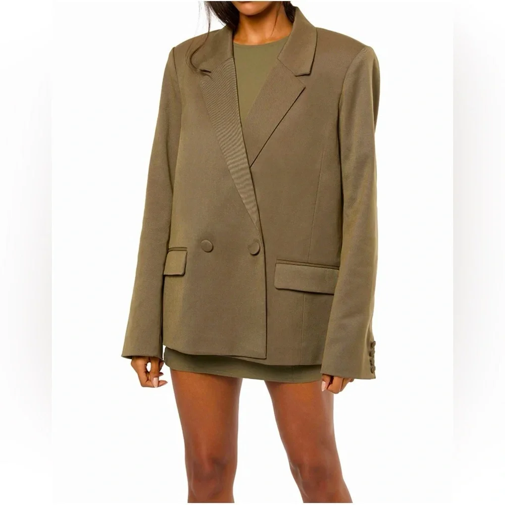 WEWOREWHAT Double Breasted Boxy Blazer Size: S